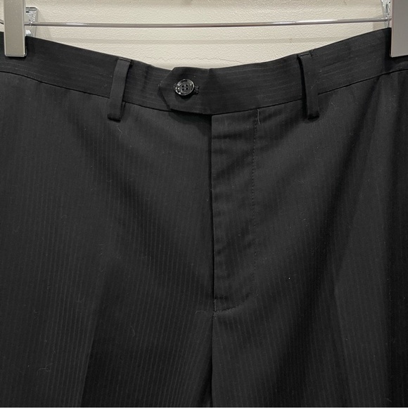 Portofilo Extra Fine Black Dress Pants Trouser Designed In Italy  Super 160’s - Picture 7 of 10